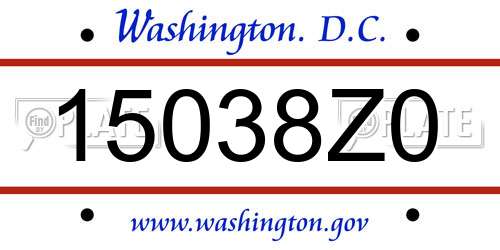 15038Z0 District Of Columbia License Plate