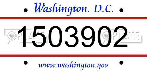 1503902 District Of Columbia License Plate