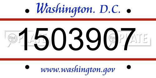 1503907 District Of Columbia License Plate