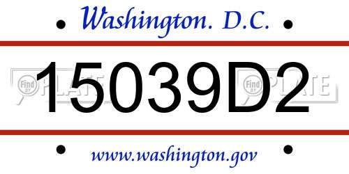 15039D2 District Of Columbia License Plate