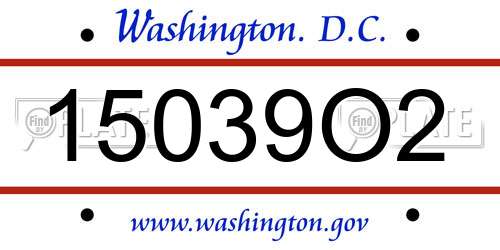 15039O2 District Of Columbia License Plate