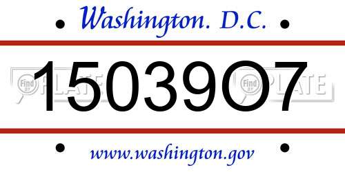15039O7 District Of Columbia License Plate
