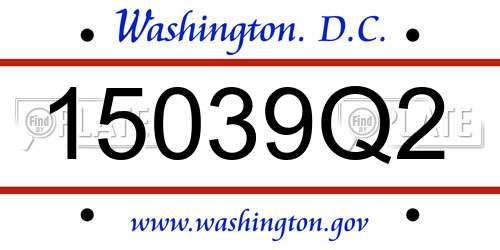 15039Q2 District Of Columbia License Plate