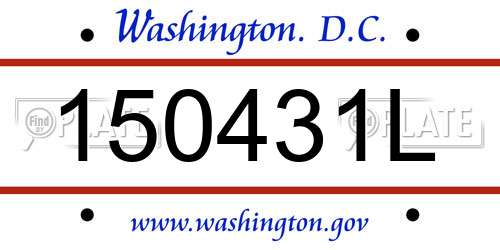 150431L District Of Columbia License Plate