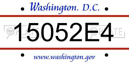 15052E4 District Of Columbia License Plate