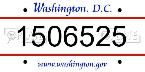 1506525 District Of Columbia License Plate