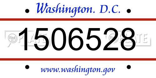 1506528 District Of Columbia License Plate