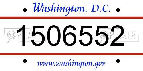 1506552 District Of Columbia License Plate