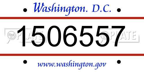 1506557 District Of Columbia License Plate