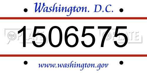 1506575 District Of Columbia License Plate