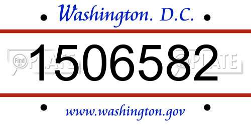 1506582 District Of Columbia License Plate