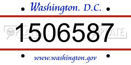 1506587 District Of Columbia License Plate