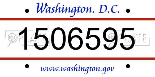 1506595 District Of Columbia License Plate