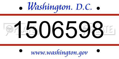 1506598 District Of Columbia License Plate