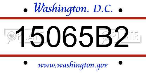 15065B2 District Of Columbia License Plate