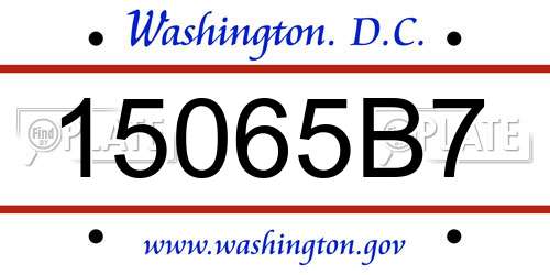 15065B7 District Of Columbia License Plate
