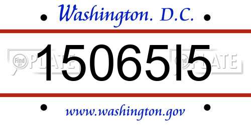 15065I5 District Of Columbia License Plate