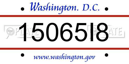 15065I8 District Of Columbia License Plate