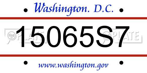 15065S7 District Of Columbia License Plate
