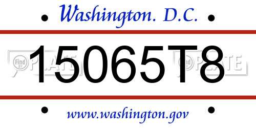 15065T8 District Of Columbia License Plate