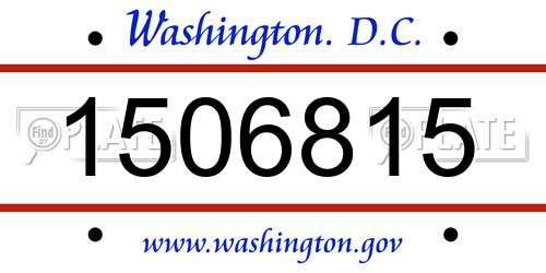1506815 District Of Columbia License Plate