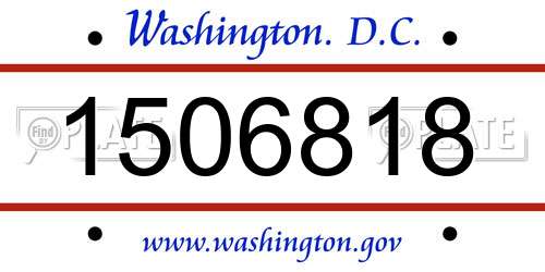1506818 District Of Columbia License Plate