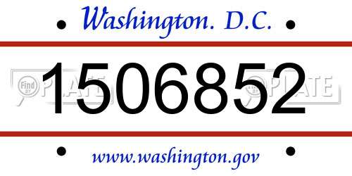 1506852 District Of Columbia License Plate