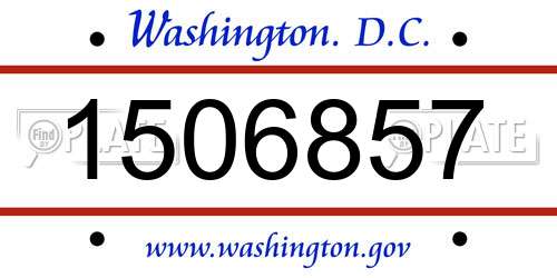 1506857 District Of Columbia License Plate