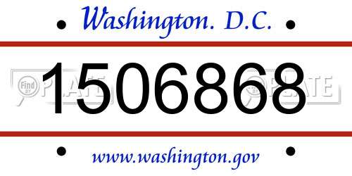 1506868 District Of Columbia License Plate