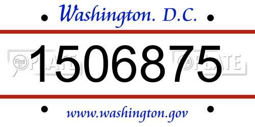 1506875 District Of Columbia License Plate