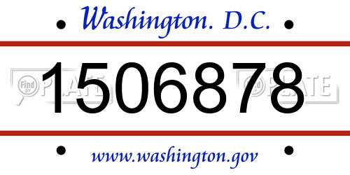 1506878 District Of Columbia License Plate