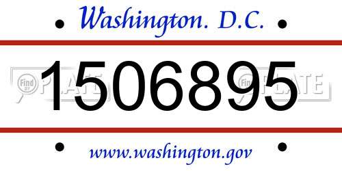 1506895 District Of Columbia License Plate