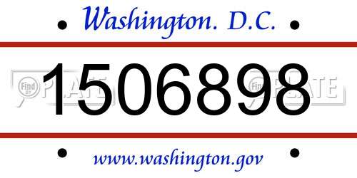 1506898 District Of Columbia License Plate