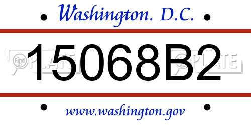 15068B2 District Of Columbia License Plate