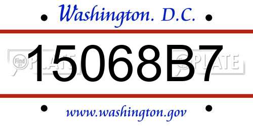 15068B7 District Of Columbia License Plate