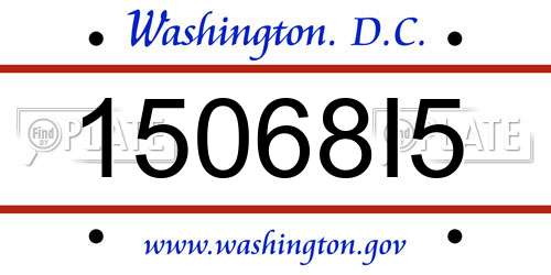 15068I5 District Of Columbia License Plate