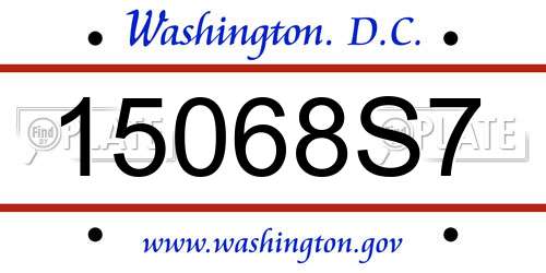 15068S7 District Of Columbia License Plate