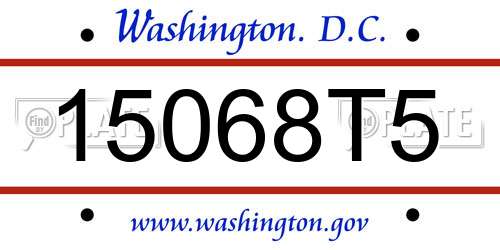 15068T5 District Of Columbia License Plate