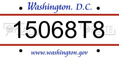 15068T8 District Of Columbia License Plate