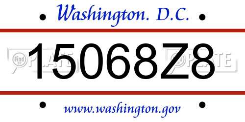 15068Z8 District Of Columbia License Plate