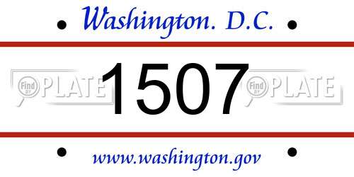 1507 District Of Columbia License Plate