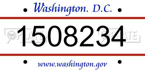 1508234 District Of Columbia License Plate