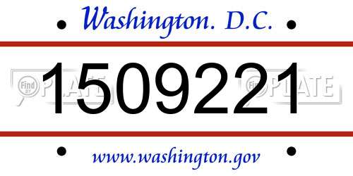 1509221 District Of Columbia License Plate