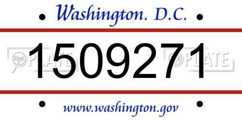 1509271 District Of Columbia License Plate