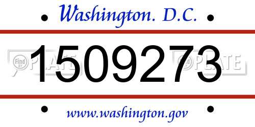 1509273 District Of Columbia License Plate