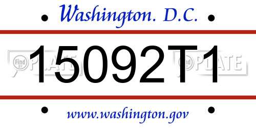 15092T1 District Of Columbia License Plate