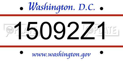 15092Z1 District Of Columbia License Plate