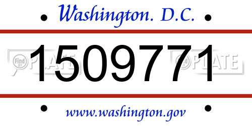 1509771 District Of Columbia License Plate