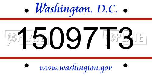 15097T3 District Of Columbia License Plate