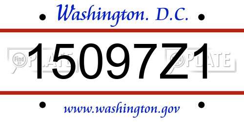 15097Z1 District Of Columbia License Plate